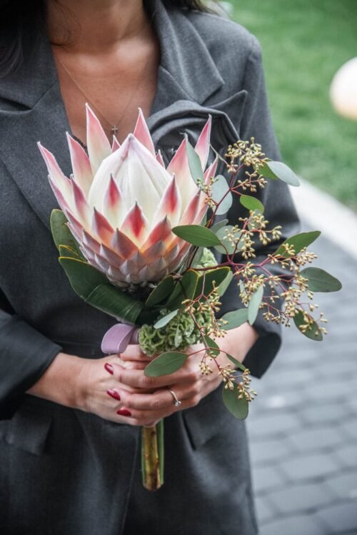 Puokštė su protea